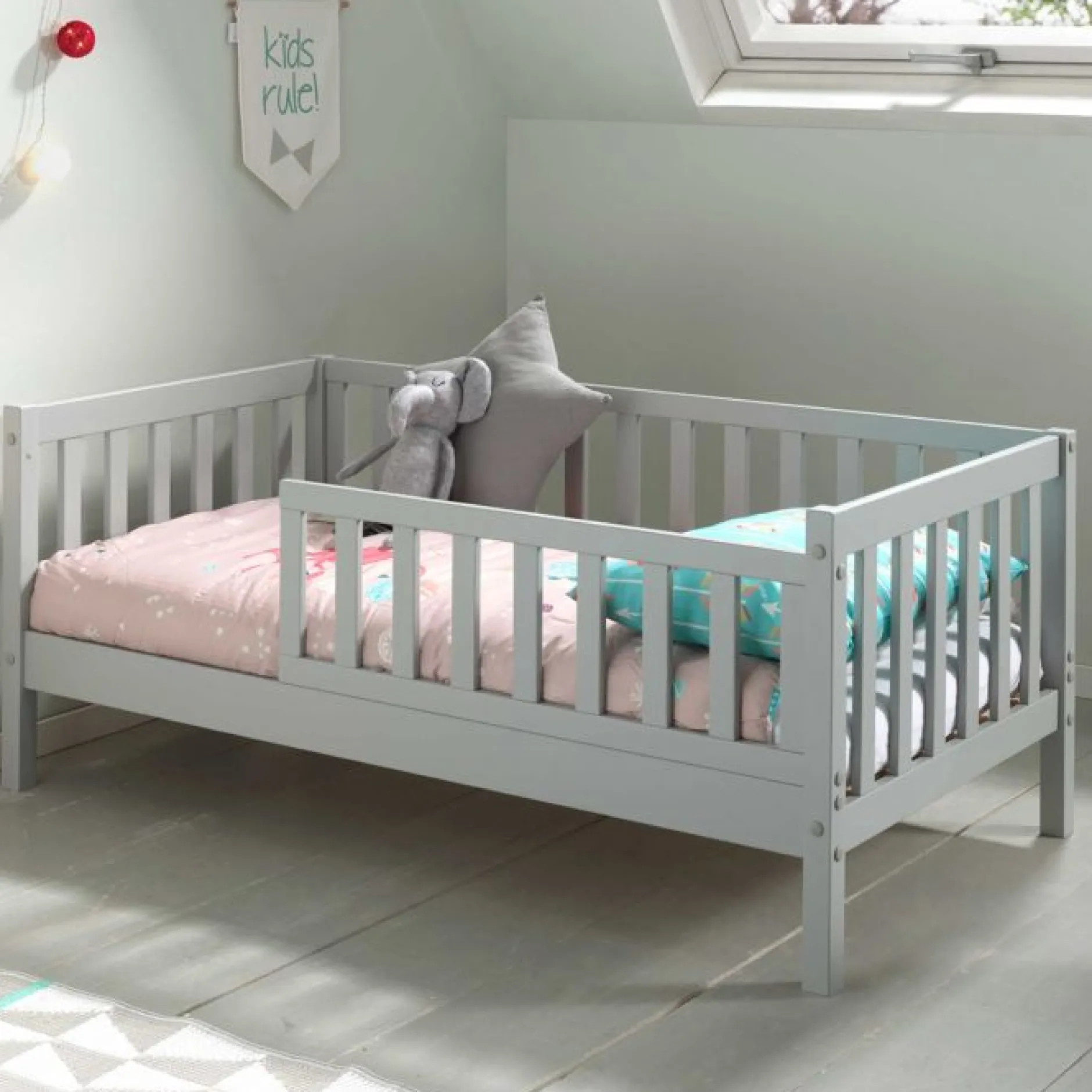 Kleinkindbett Petronille 70 x 140cm Kiefer - grau