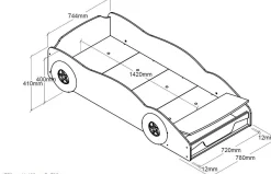 Kleinkindbett Polizeiauto 70x140cm - mit Staufach