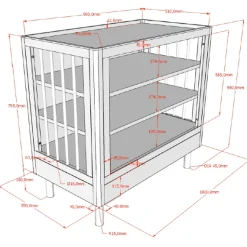 Kleinkindzimmer Forrest: Kleinkindbett 70x140cm, Wickeltisch, Kleiderschrank - Weißbuche