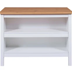Kochinsel Julina | Platte aus Eichenholz | 124 x 75 x 91,5 cm | Farbe: Weiß