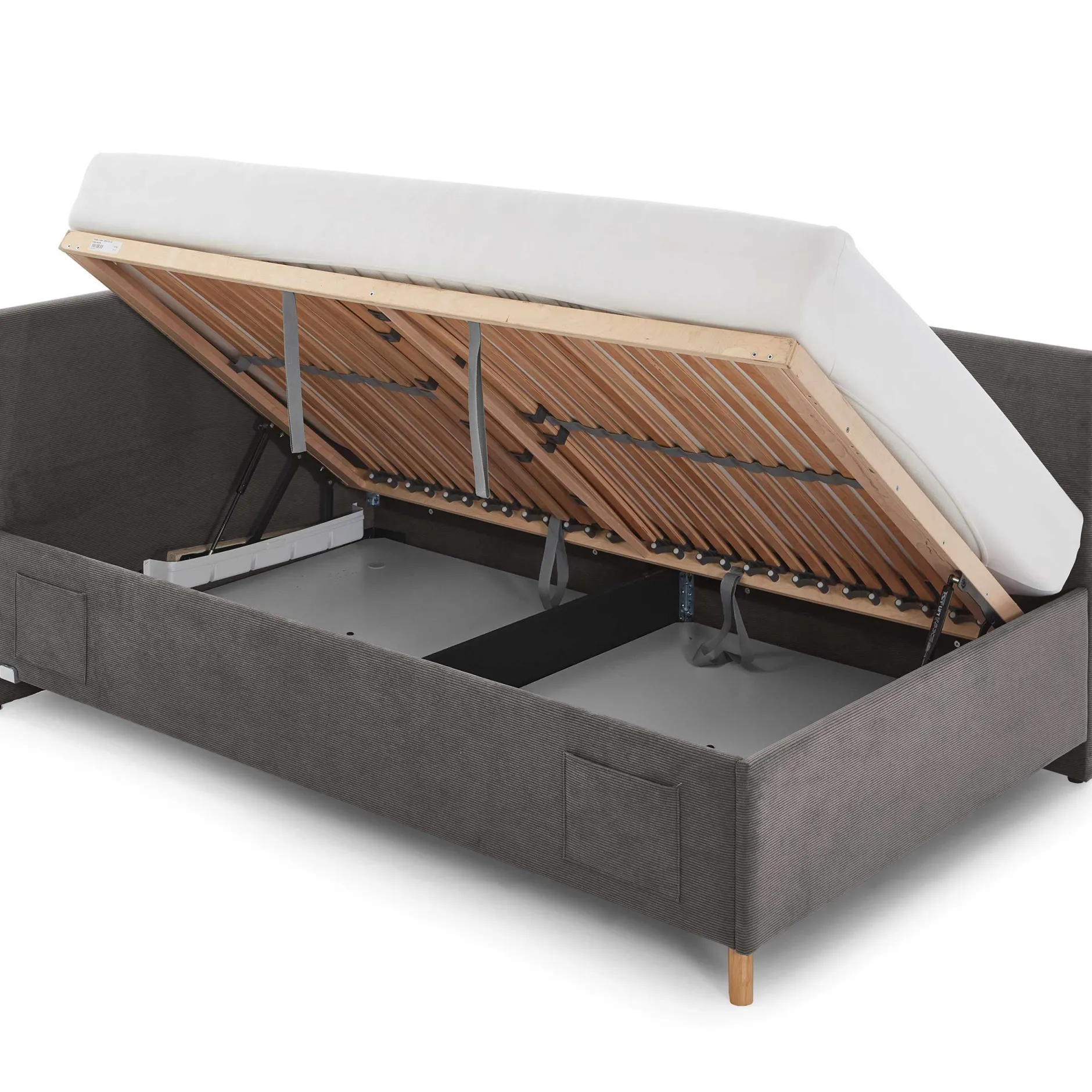 Kofferbett Cool | Mit Rückenlehne | 90 x 200 cm | Anthrazit Design