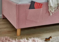 Kofferbett Cool | Mit Rückenlehne | 140 x 200 cm | Rosa Design