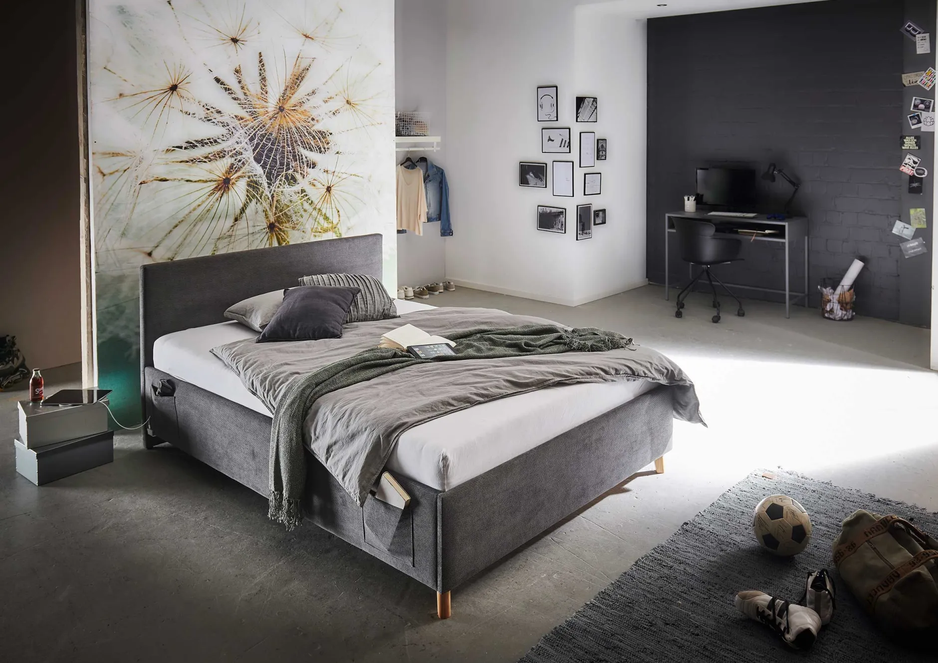 Kofferbett Cool | 120 x 200 cm | Design Anthrazit