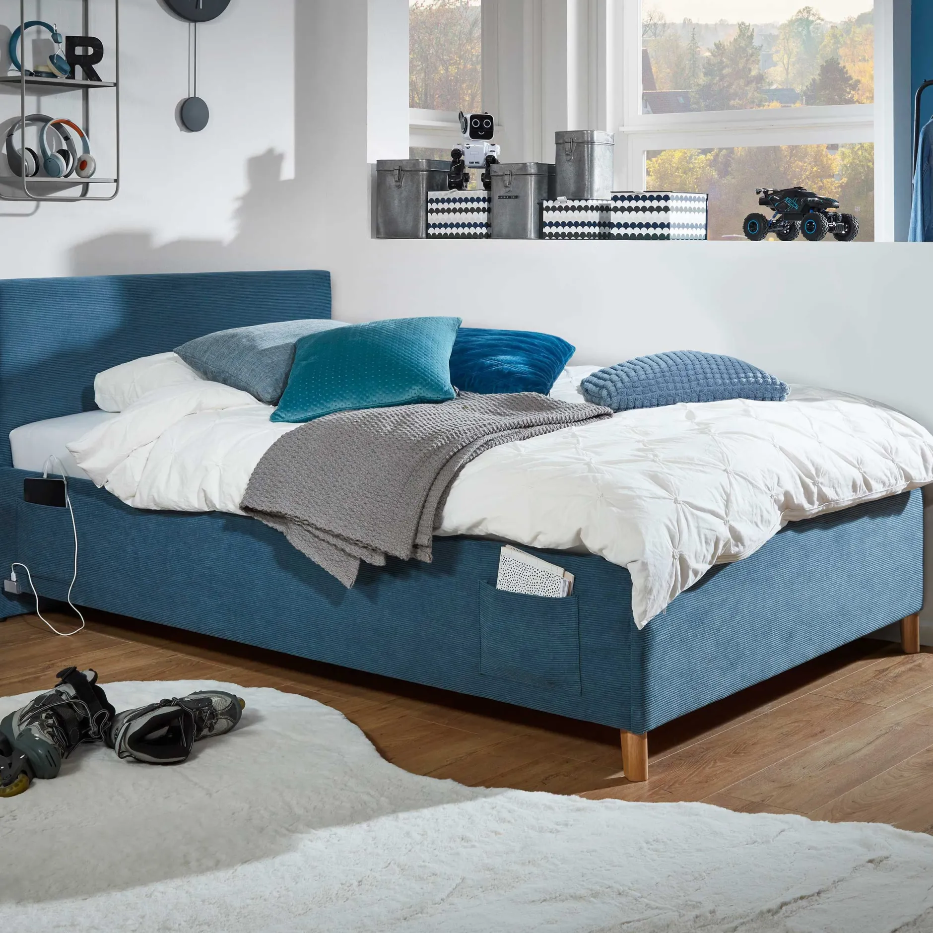 Kofferbett Cool | 140 x 200 cm | Design Blau
