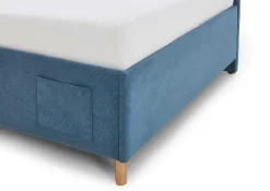 Kofferbett Cool | 140 x 200 cm | Mit Rückenlehne | Blaues Design