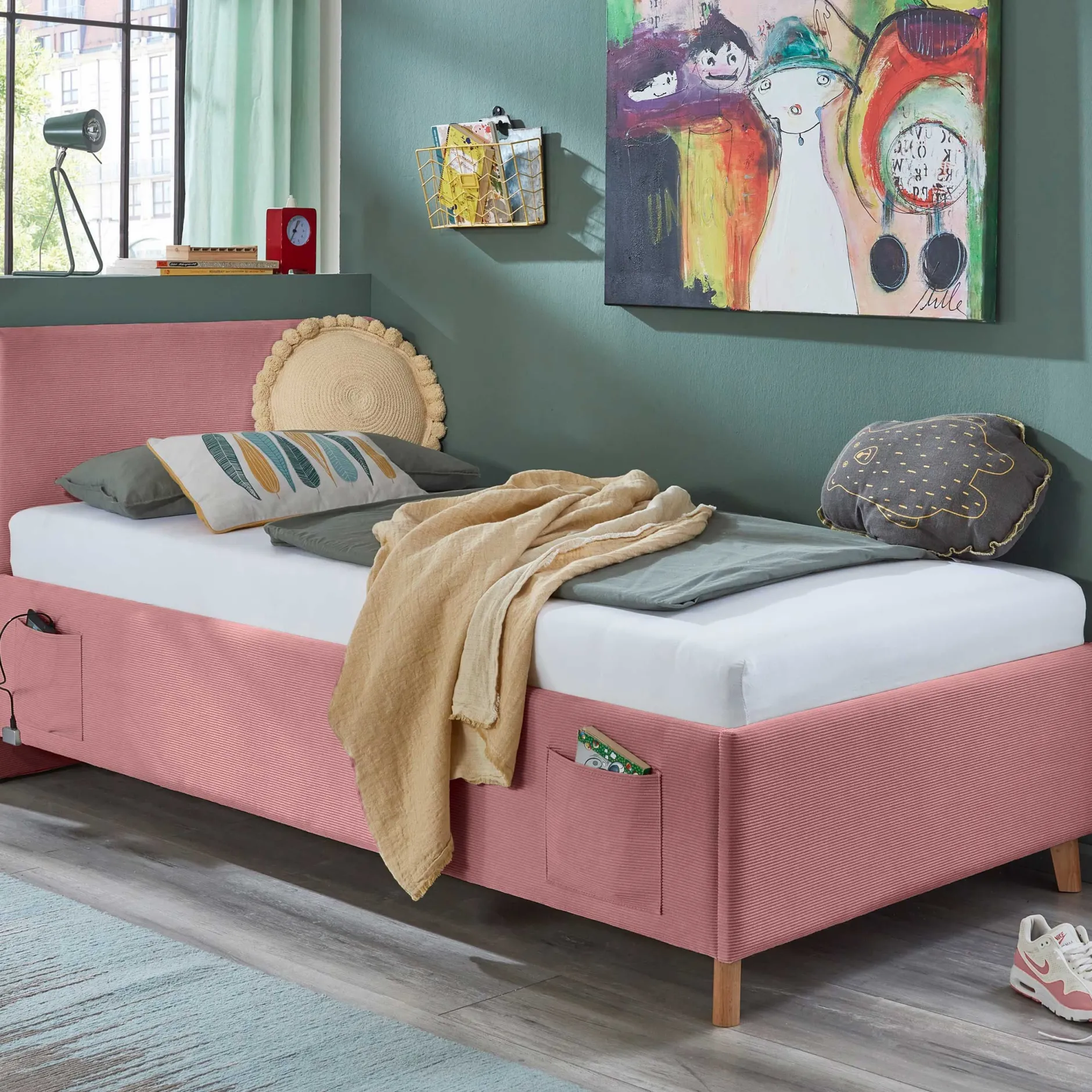 Kofferbett Cool | 90 x 200 cm | Rosa Design