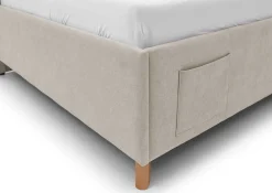 Kofferbett Ollie | Mit Rückenlehne | 90 x 200 cm | Beige Design