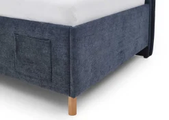 Kofferbett Ollie | Mit Rückenlehne | 90 x 200 cm | marineblaues Design