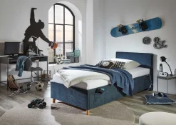 Kofferbett Ollie | 140 x 200 cm | Design Blau