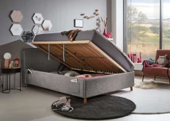 Kofferbett Ollie | 140 x 200 cm | Design Grau