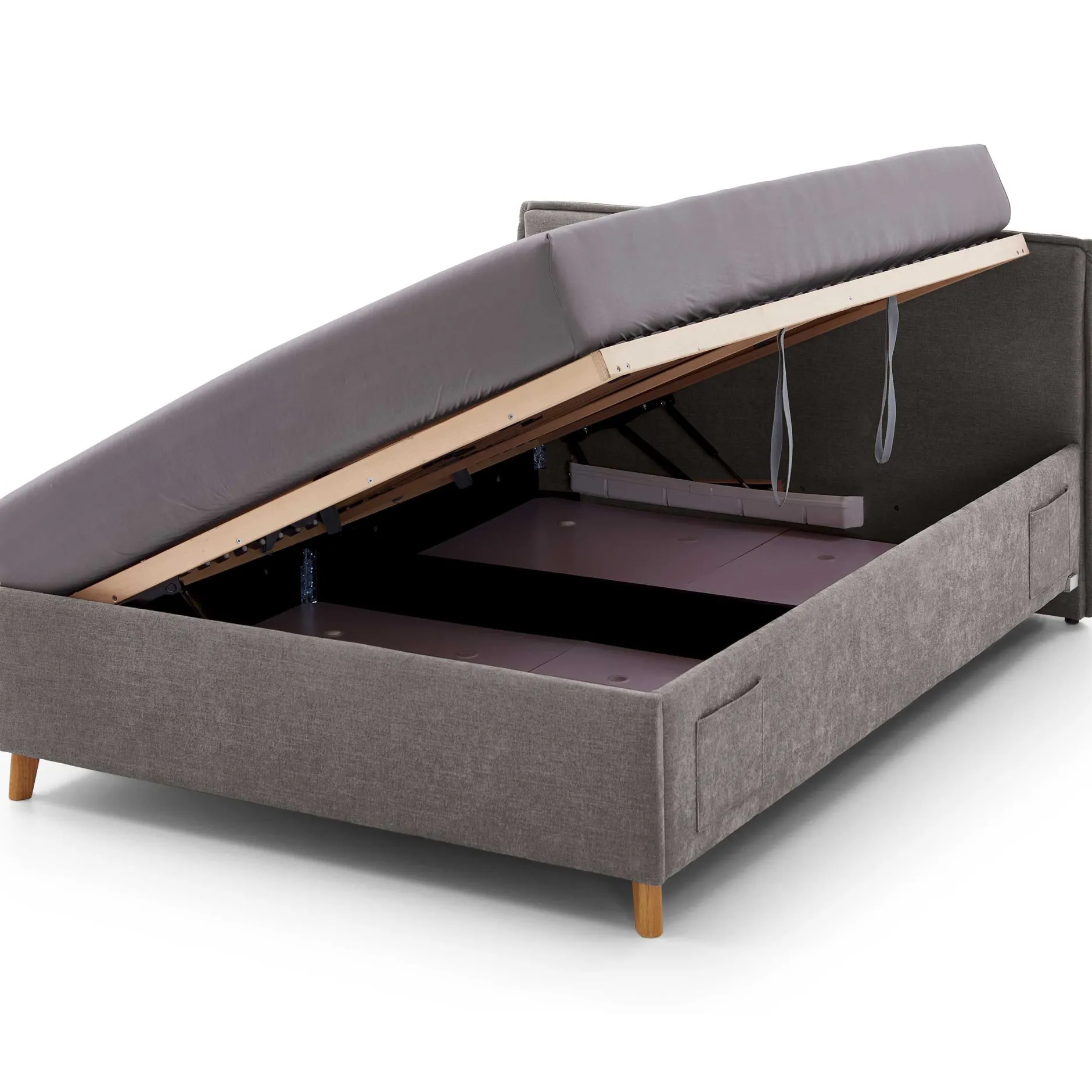Kofferbett Ollie | 120 x 200 cm | Design Grau