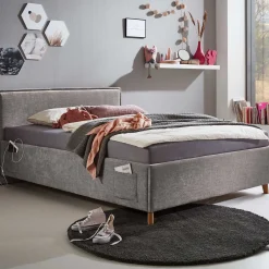 Kofferbett Ollie | 90 x 200 cm | Design Grau