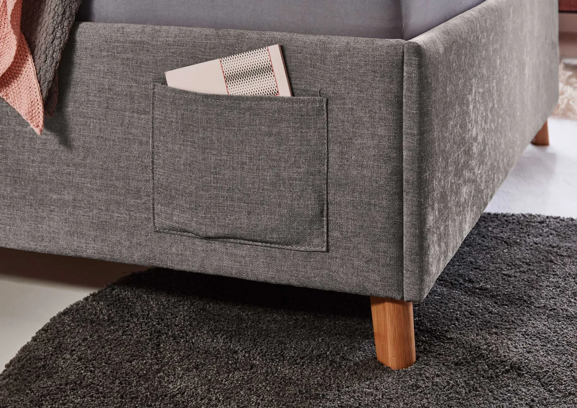 Kofferbett Ollie | 90 x 200 cm | Design Grau