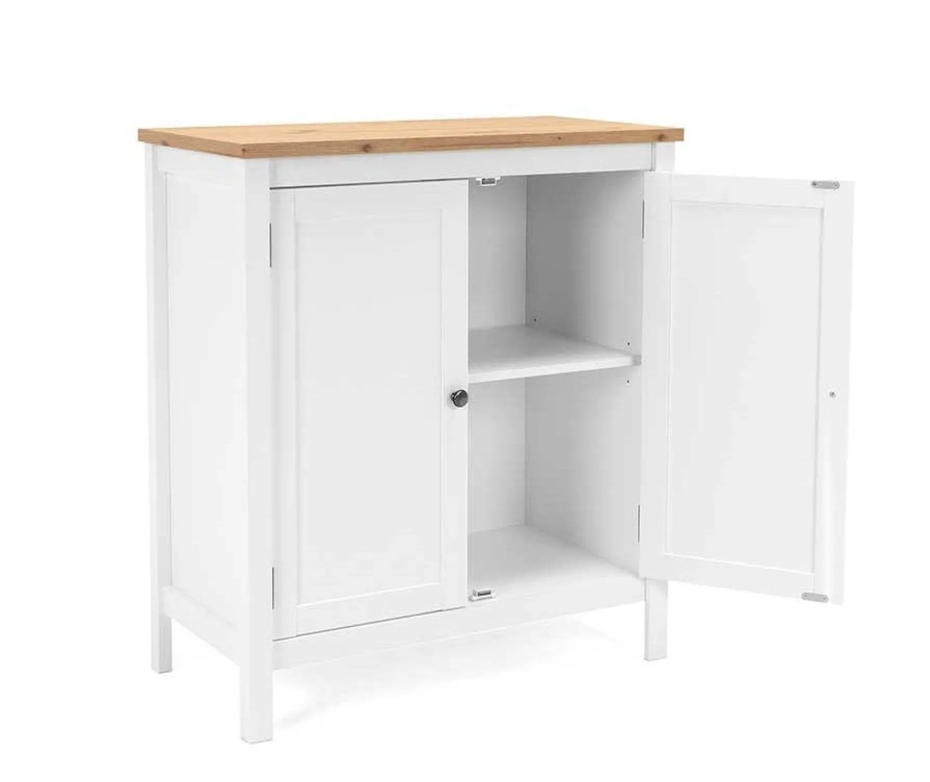 Kommode Berge 80cm 2 Türen - weiß/Eiche