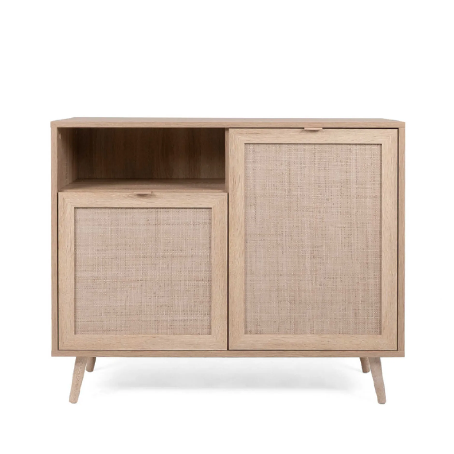 Kommode Bilal 102cm 2 Türen - Eiche/rafia