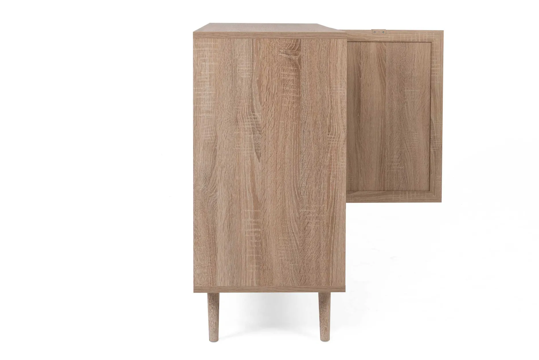 Kommode Bilal 102cm 2 Türen - Eiche/rafia
