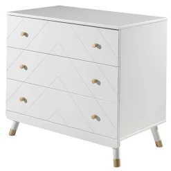 Kommode Billy 100x57x89cm 3 Schubladen - weiß/gold