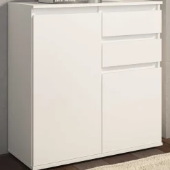 Kommode Brest - 80x35x84cm - 2 Türen und 2 Schubladen - weiß