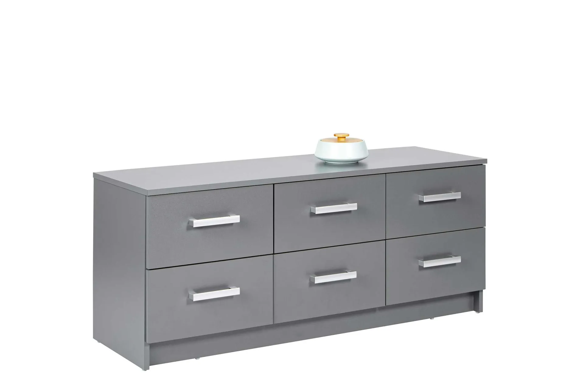 Kommode Eden 122cm 6 Schubladen - graphitgrau