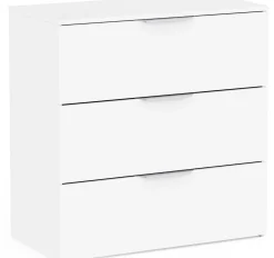 Kommode Micheline - 80x41x81cm - 3 Schubladen - weiß