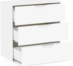 Kommode Micheline - 80x41x81cm - 3 Schubladen - weiß
