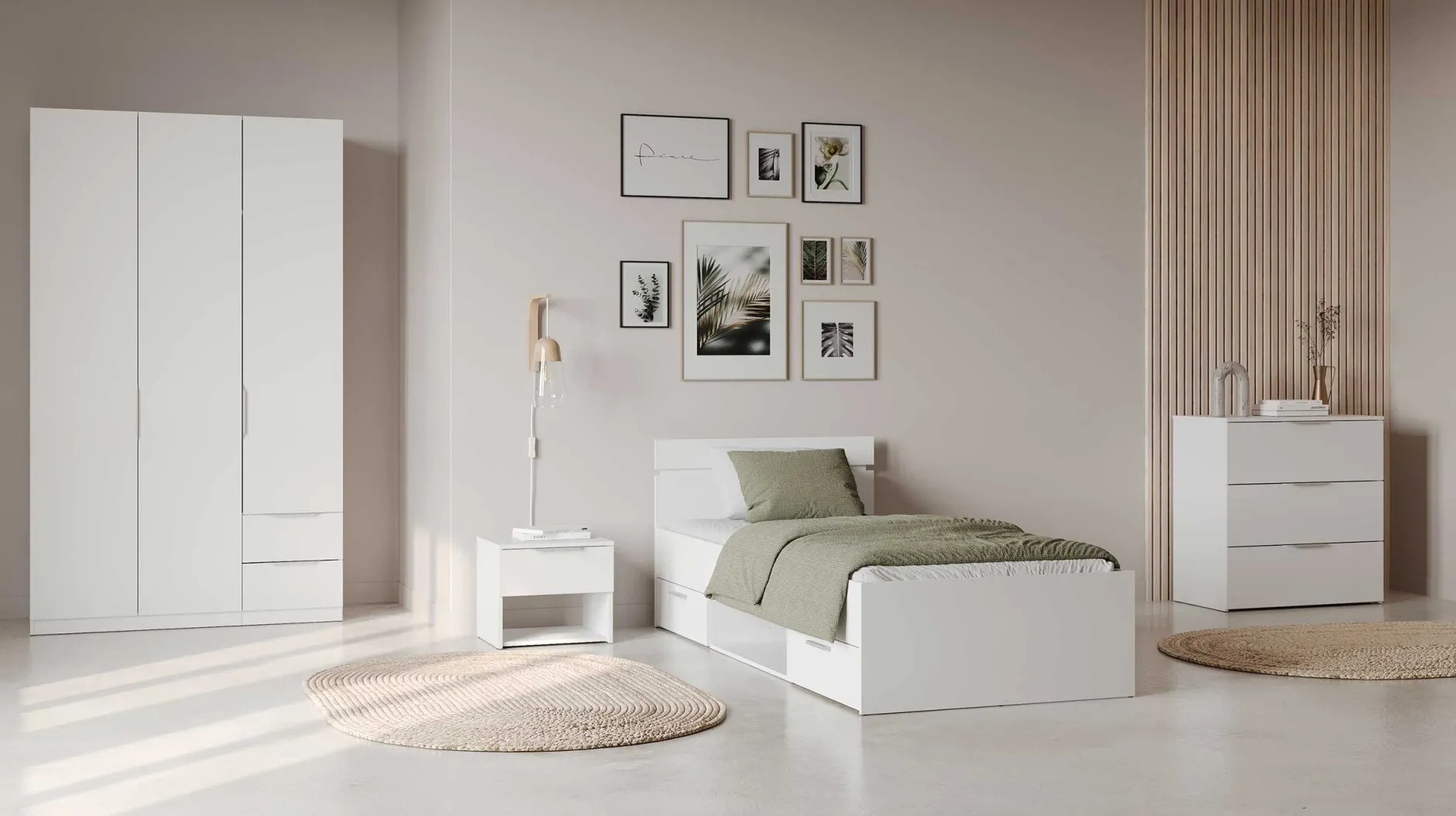 Kommode Micheline - 80x41x81cm - 3 Schubladen - weiß