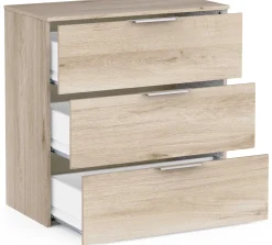 Kommode Micheline - 80x41x81cm - 3 Schubladen - Eiche Dekor