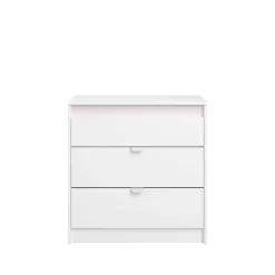 Kommode Rue 78 cm mit 3 Schubladen - weiß/grau oder weiß/rosa