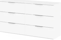Kommode Spectre - 151x41x81cm - 6 Schubladen - weiß
