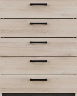 Kommode Watson - 80x41x102cm - 5 Schubladen - Eiche Dekor