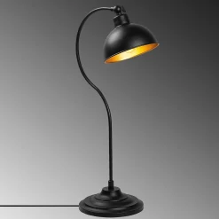 Konika Tischlampe | METALLGEHÄUSE | Schwarz, Gold