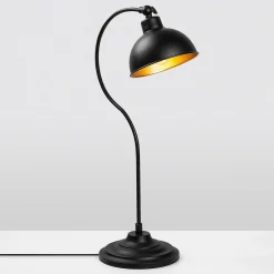 Konika Tischlampe | METALLGEHÄUSE | Schwarz, Gold