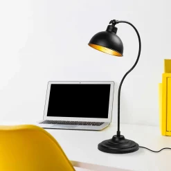 Konika Tischlampe | METALLGEHÄUSE | Schwarz, Gold