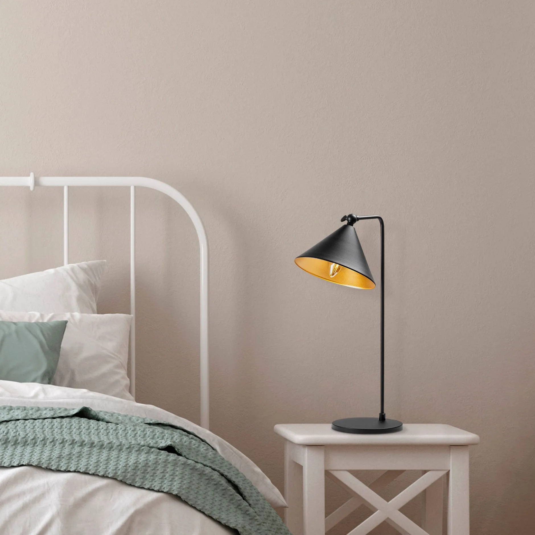 Konika Tischlampe | METALLGEHÄUSE | Schwarz, Antik