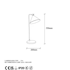Konika Tischlampe | METALLGEHÄUSE | Schwarz, Antik