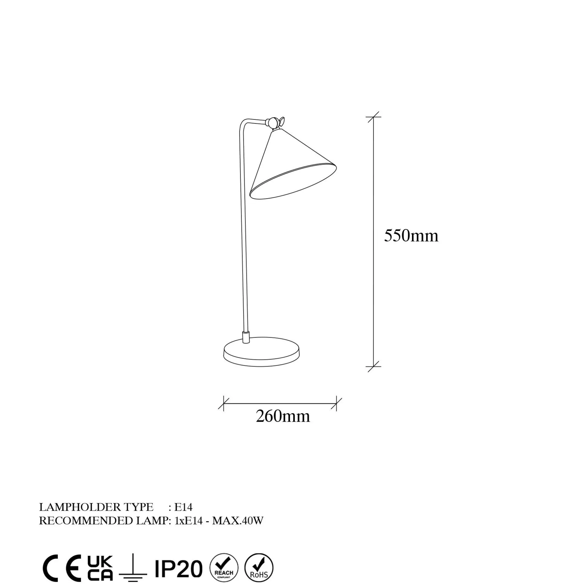 Konika Tischlampe | METALLGEHÄUSE | Schwarz, Antik