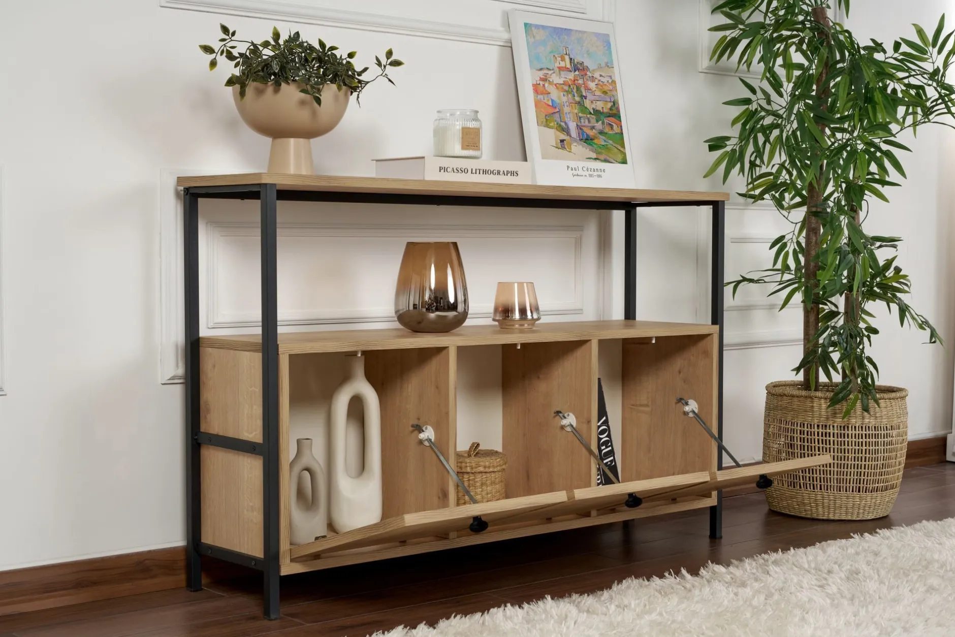 Konsole Solace - 100% MELAMINE - Eiche - 77 x 30 x 120 cm