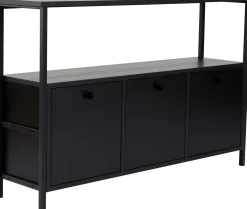 Konsole Solace - 100% MELAMINE - Holzschwarz - 77 x 30 x 120 cm