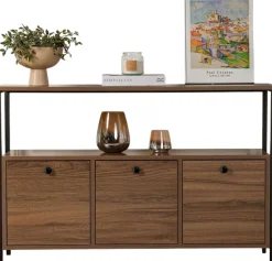 Konsole Solace - 100% MELAMINE - Walnuss - 77 x 30 x 120 cm