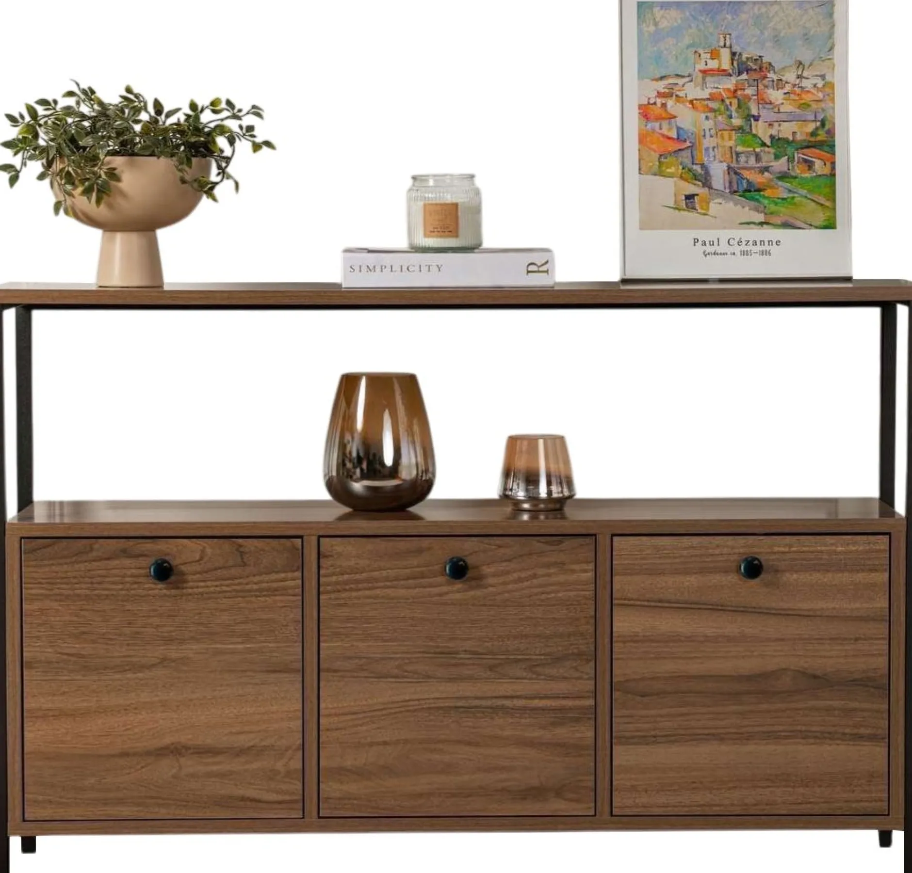 Konsole Solace - 100% MELAMINE - Walnuss - 77 x 30 x 120 cm