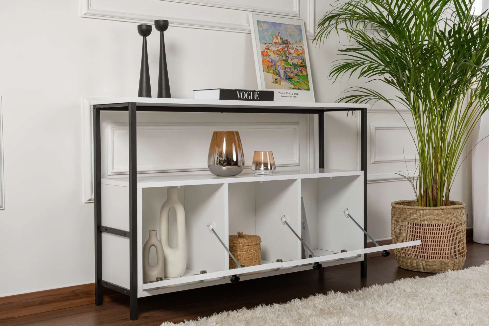 Konsole Solace - 100% MELAMINE - Weiß - 77 x 30 x 120 cm