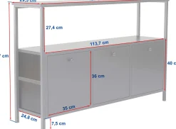 Konsole Solace - 100% MELAMINE - Weiß - 77 x 30 x 120 cm