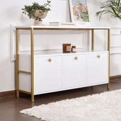 Konsole Solace - 100% MELAMINE - Weiß - 77 x 30 x 120 cm