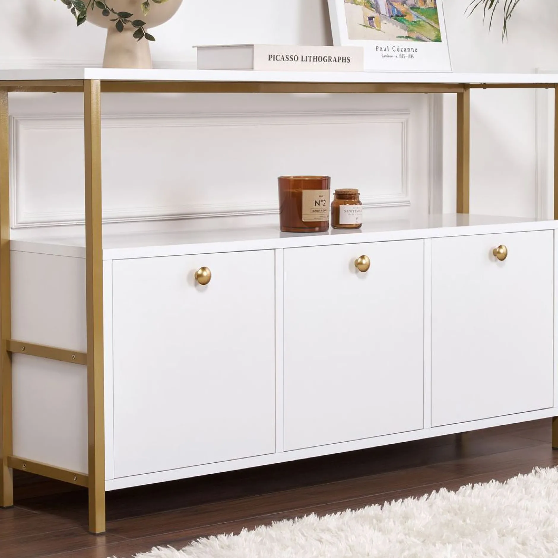 Konsole Solace - 100% MELAMINE - Weiß - 77 x 30 x 120 cm