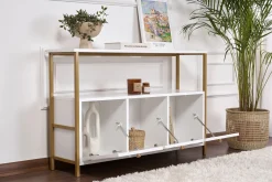 Konsole Solace - 100% MELAMINE - Weiß - 77 x 30 x 120 cm