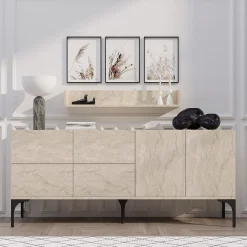 Konsole Stella - 100% MELAMINE - Travertin - 180 x 55 x 40 cm