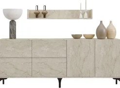 Konsole Stella - 100% MELAMINE - Travertin - 180 x 55 x 40 cm