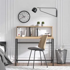 Kreative Home Office Schreibtisch mit Regalen | Eiche Schwarz