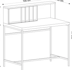 Kreative Home Office Schreibtisch mit Regalen | Eiche Schwarz