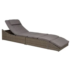Kubu Split Sun Lounger Set - Schwarzes Poly Rattan, Stahlrahmen